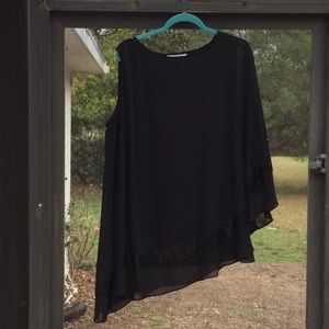 sheer top trimmed with sequins